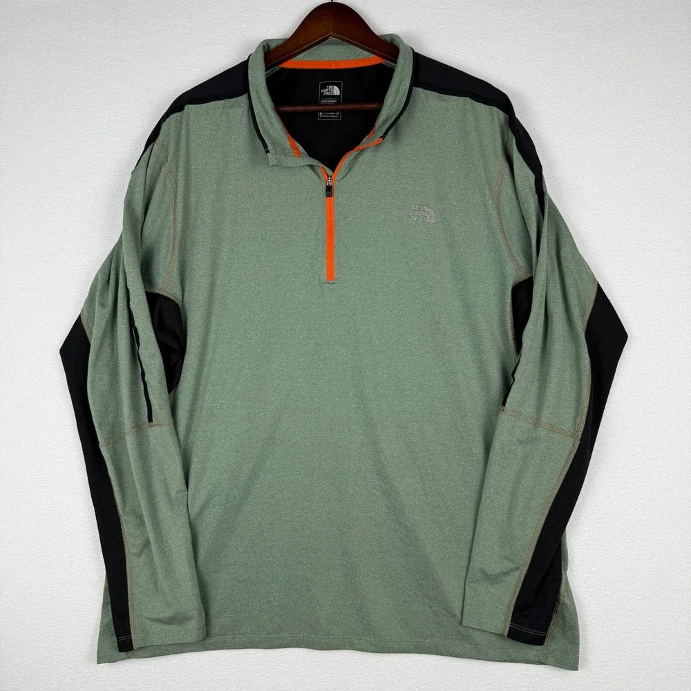 The North Face FlashDry-XD 1/4 Zip Pullover Mens XXL Green Lightweight Durable
